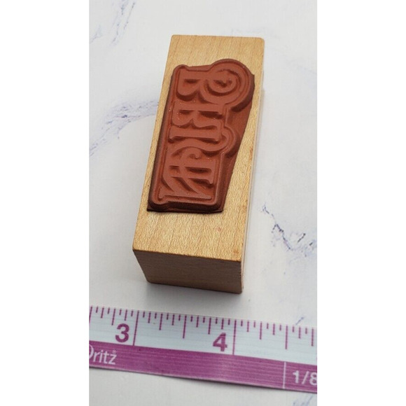 Brisin Fancy Script Wood Mounted Rubber Stamp by All Night Media - Picture 6 of 6